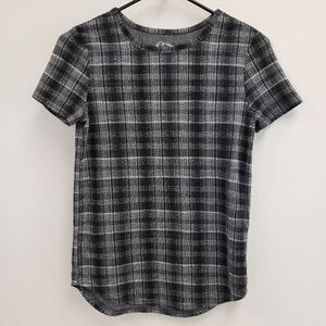 Art Class Black White Plaid Top Size Medium